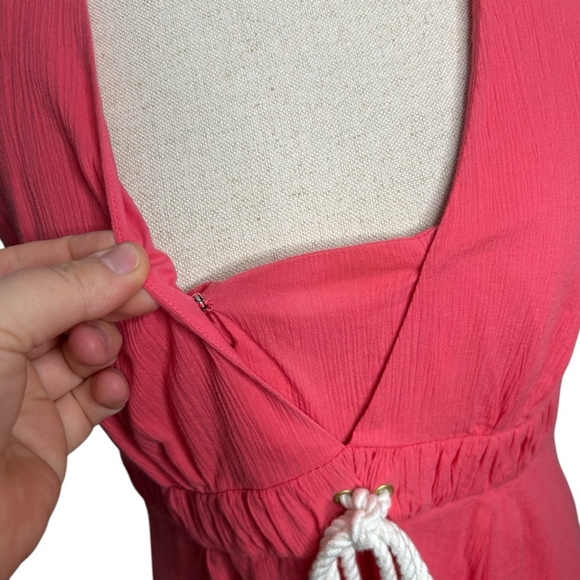 Lilly Pulitzer Women’s Coral Embroidered Floral Halter Cotton Sundress Size 6 - Picture 10 of 13